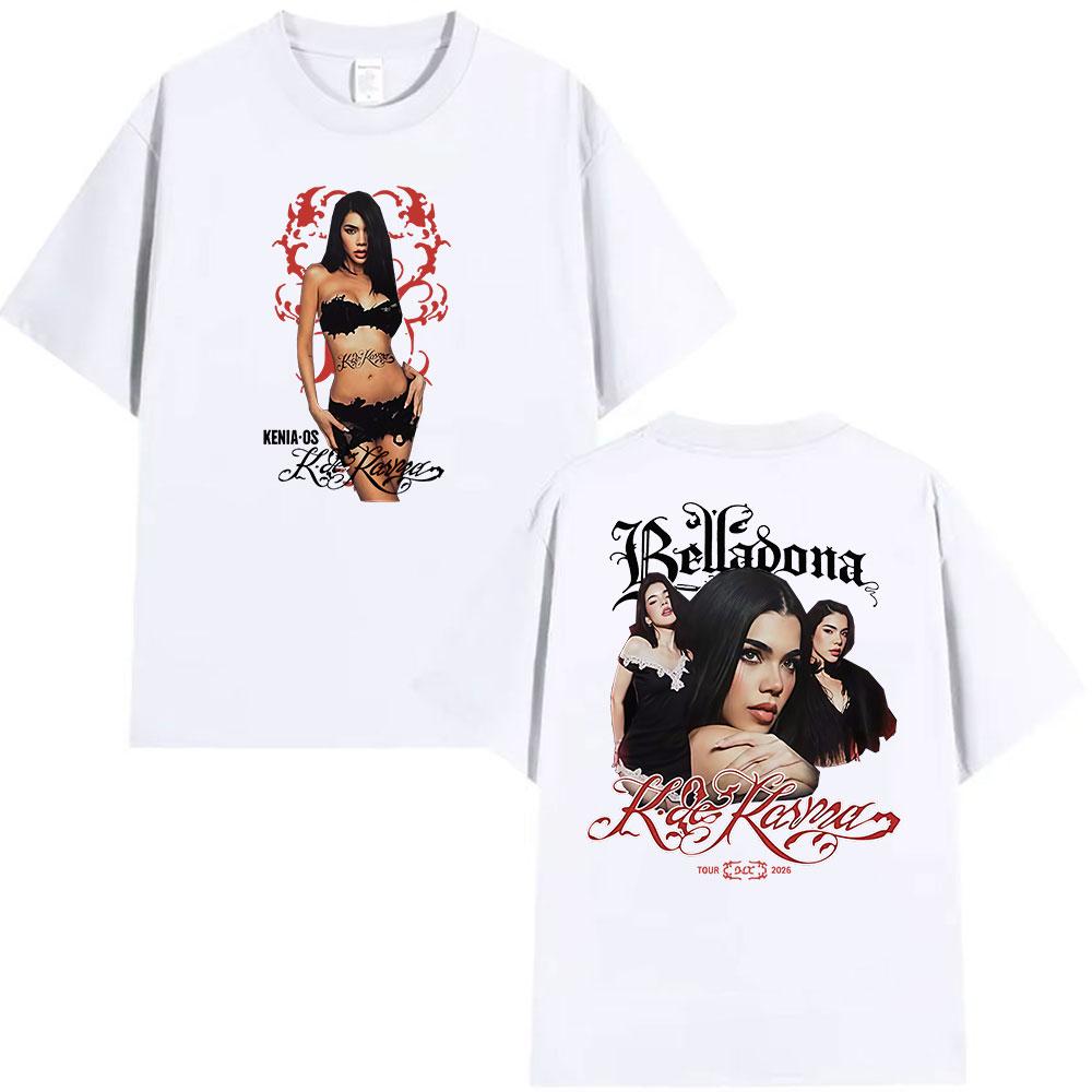 Kenia Os K De Karma Belladona Tour 2026 Graphic T Shirts Unisex Women Hip Hop Aesthetic Pop Cotton Short Sleeve Tshirt Streetwear