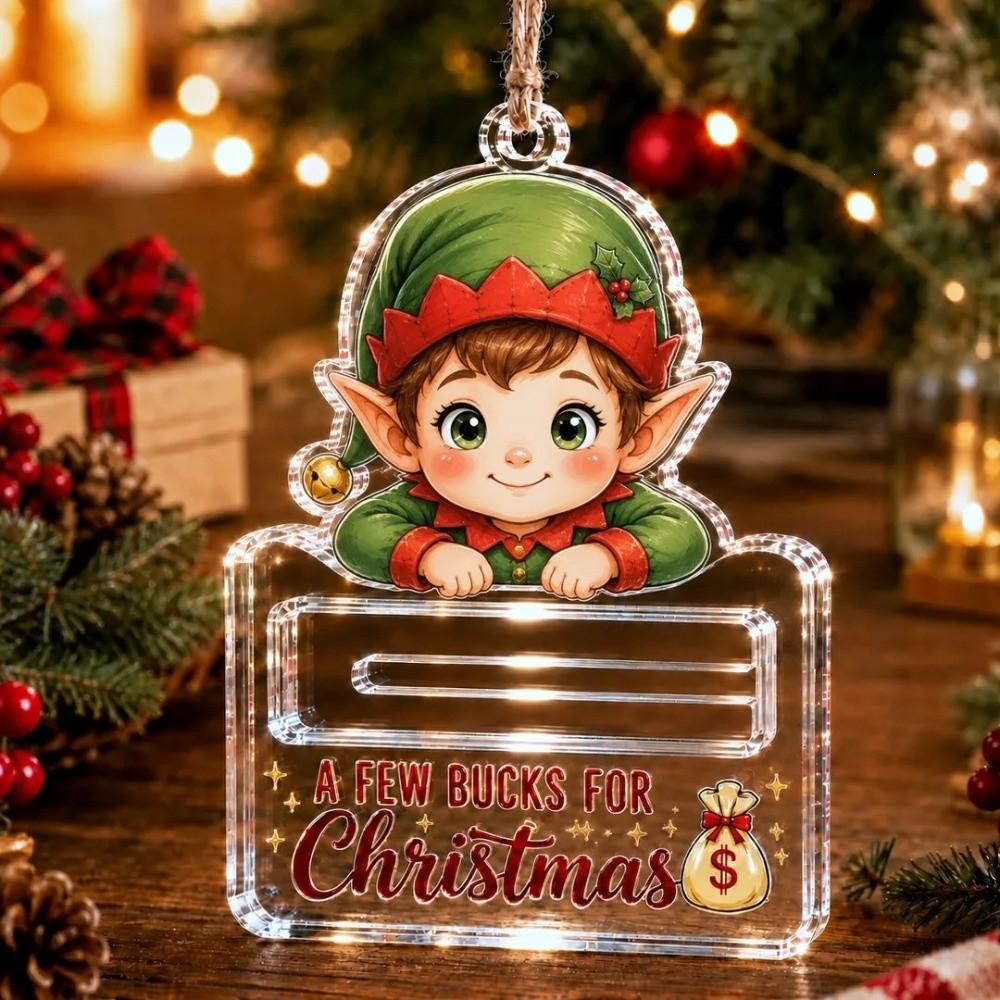 Acrylic Christmas Cash Gift Holder Ornament Clear Christmas Ornament Cash Gift Presentation