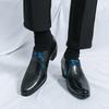 Fashion Leather Classic Comfortable Business Shoes Men's Chunky Heel Loafers Anti-Slip Sole Wedding Party Formal Shoes Men Wedding Shoes