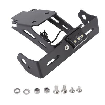 Motorcycle License Plate Holder with 3 LEDs Light Carbon Steel Replacement for SUZUKI GSXS 1000