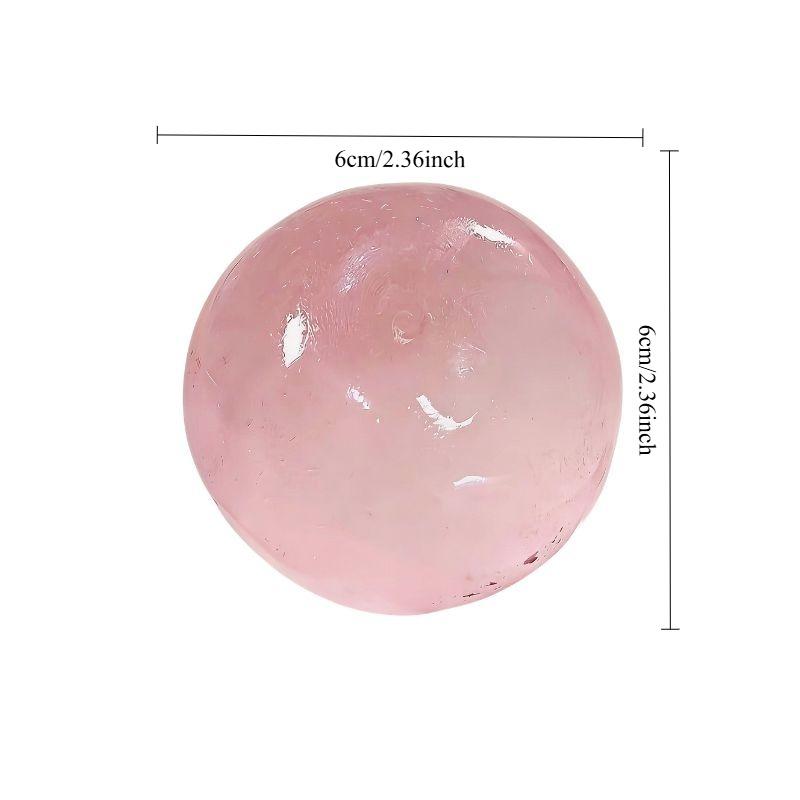 Pink Maltose Squishy Toy Cute Mochi Anti Stress Fidget Toy Soft Simulated Bule Transparent Ball Quick-Rebound Decompression Toy