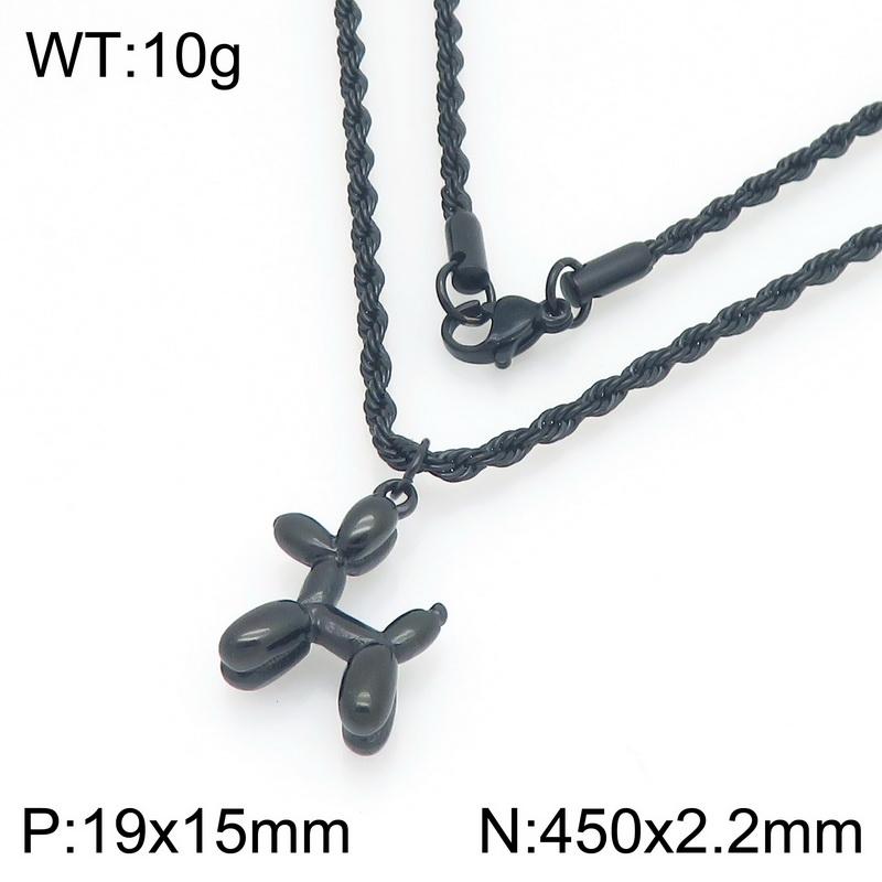 Roztomilé přívěsky psů z balónků Náhrdelníky Nerezová ocel Kroucený řetízek Choker pro páry Jednoduchý zvířecí náhrdelník Módní party šperky