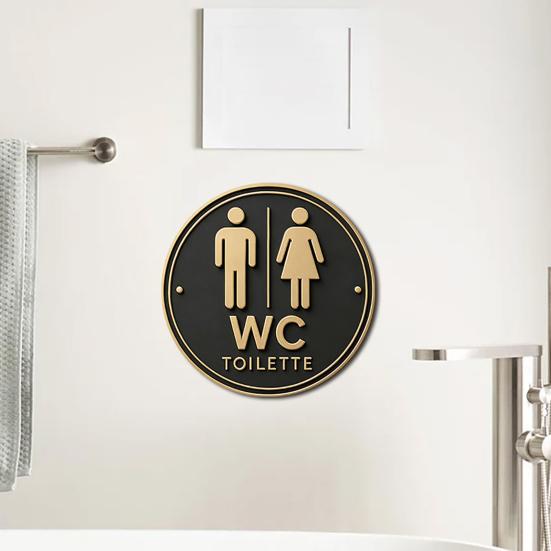 Round Wall Art Sign Retro Style Metal Welcome Sign Rustic Wall Sign for Front Door Bedroom Bathroom Bar Decoration