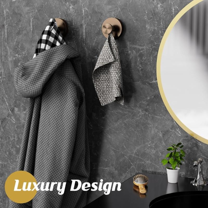 

2pcs No Drilling Suction Hooks Stainless Steel Hook for Bathroom and Kitchen Use China Mainland