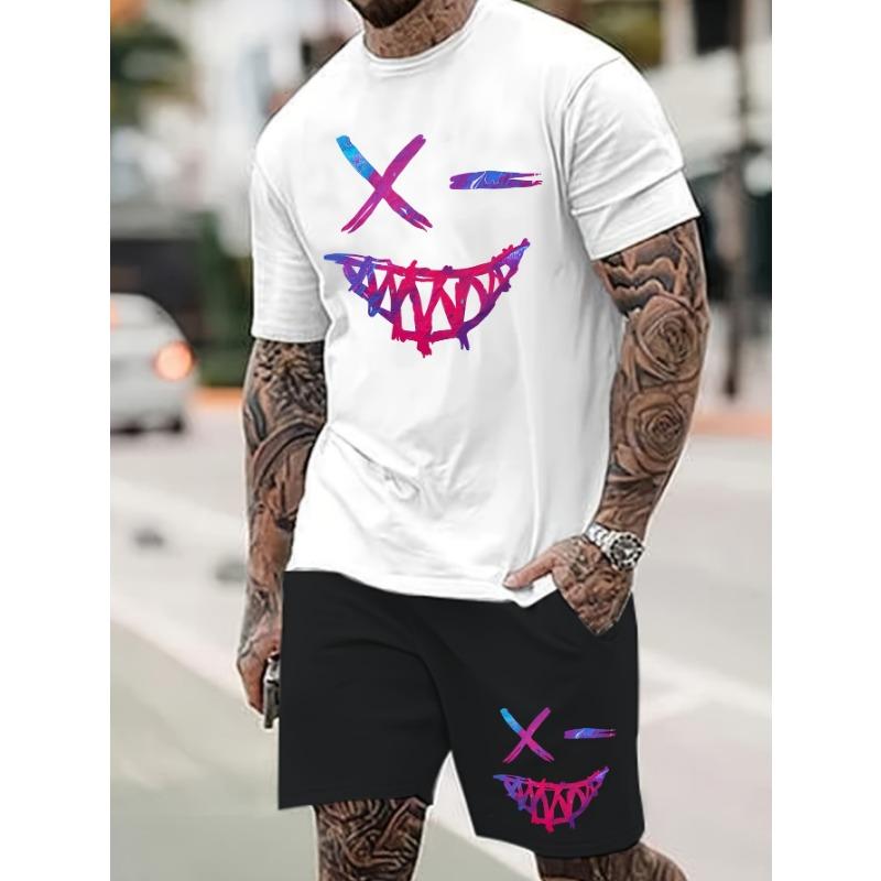 3D Lion Print Summer Everyday Casual Men's Short Sleeve Shorts Set Urban Street Men's Fashion T-shirt Outdoor Sports Men's Short