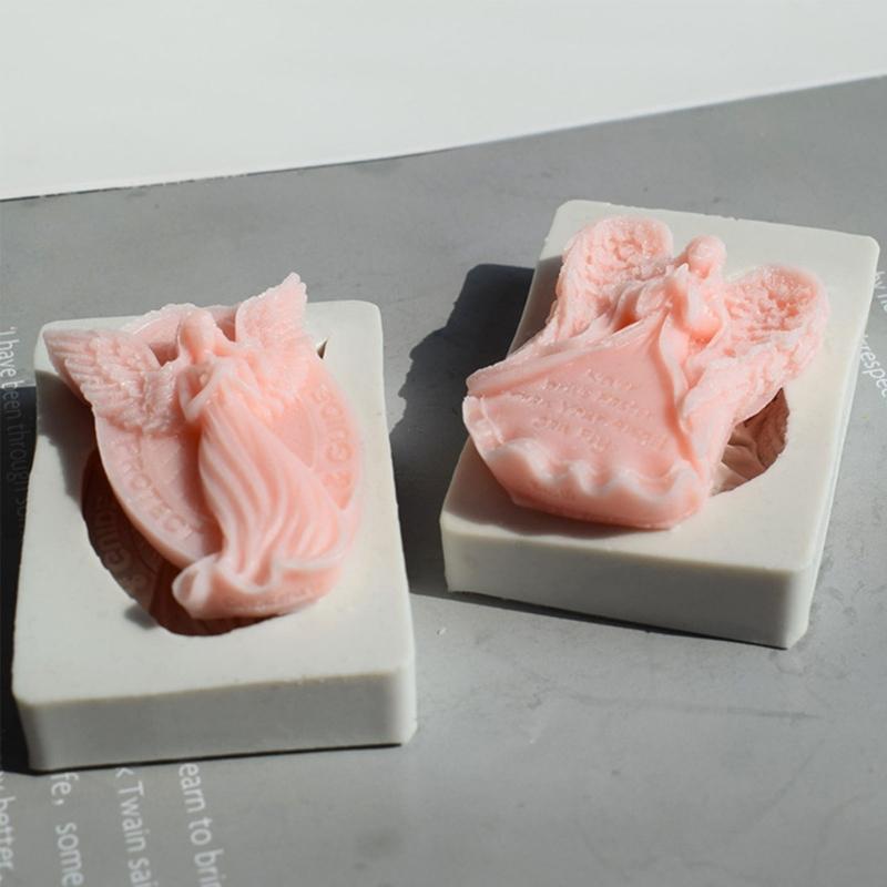 Silicone Pray Angel Plaster Candle Mold Epoxy Clay Craft DIY Ornaments Jewelry Making Tool Chocolate Fondant Mold