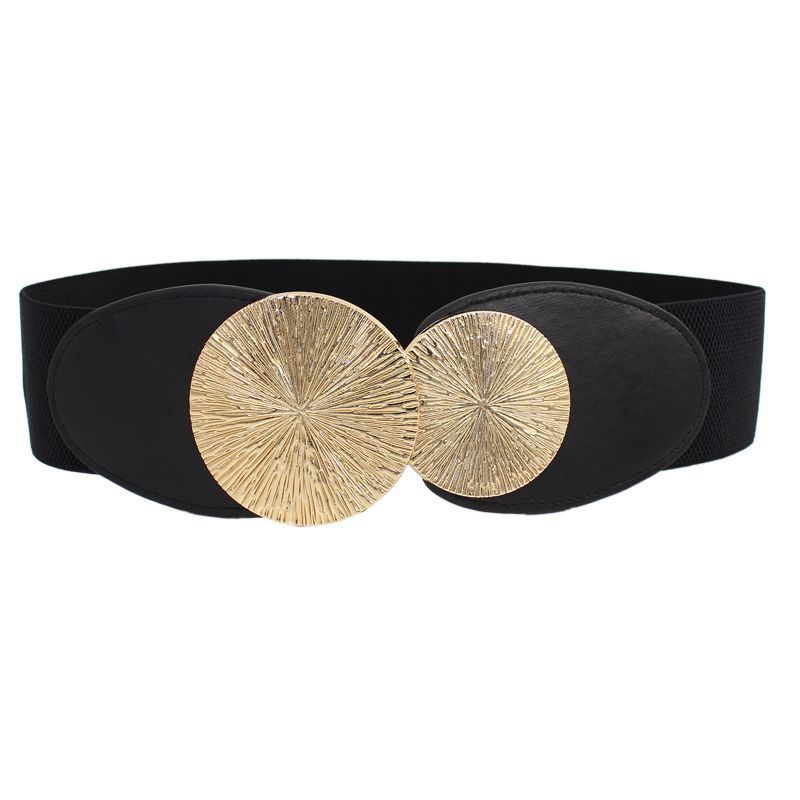 Trendy Womens Black Stretch Waist Belt Offering A Slender Look With Versatile Wear Options