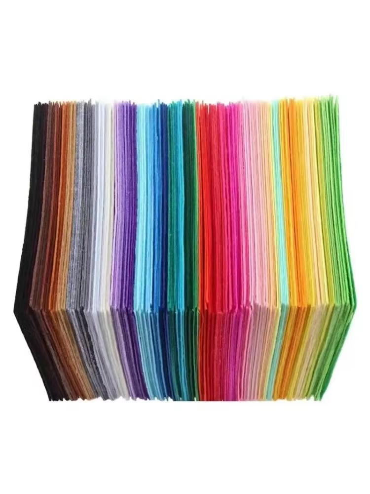 40Pcs Soft Felt Fabric Sheet Assorted Color Patchwork Sewing DIY Craft Squares Nonwoven 1mm Thick Handmade Fabric Weaving
