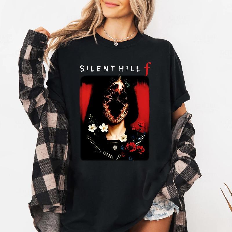 

Silent Hill F Shirt: Creepy Japanese Horror T-Shirt Summer Men s and Women s Loose and Breathable T-shirt Top S разноцветный