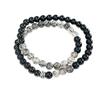 Small Bead Double-Layer Bracelet, Black Series Bracelet, Natural Black Obsidian and Black Rutilated Quartz Bracelet, Gift for Women, Men, and Couples