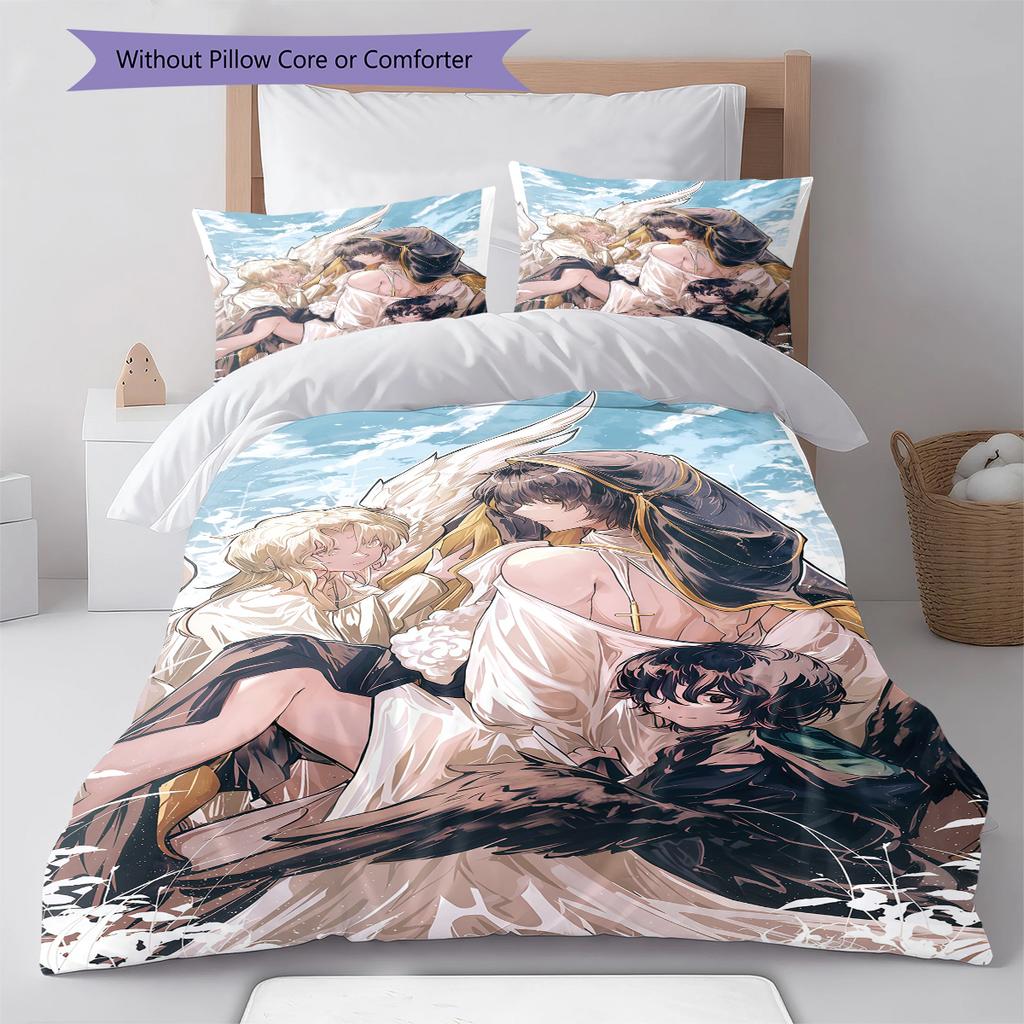 Lord Of The Rings Pattern Bedding,Quilt Set Quilt Cover Pillowcase Home Birthday Gift (1 * Duvet Cover + 2 * Pillowcase, Without Core)