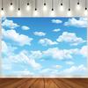 1pc, 2D Flat, Blue Sky and White Cloud Polyester Backdrop, Multi-functional Party Decoration Banner, Photography Studio Backdrop