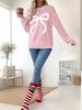 Women's European American Valentine’s Bow Jacquard Sweater - Autumn Winter Fashion