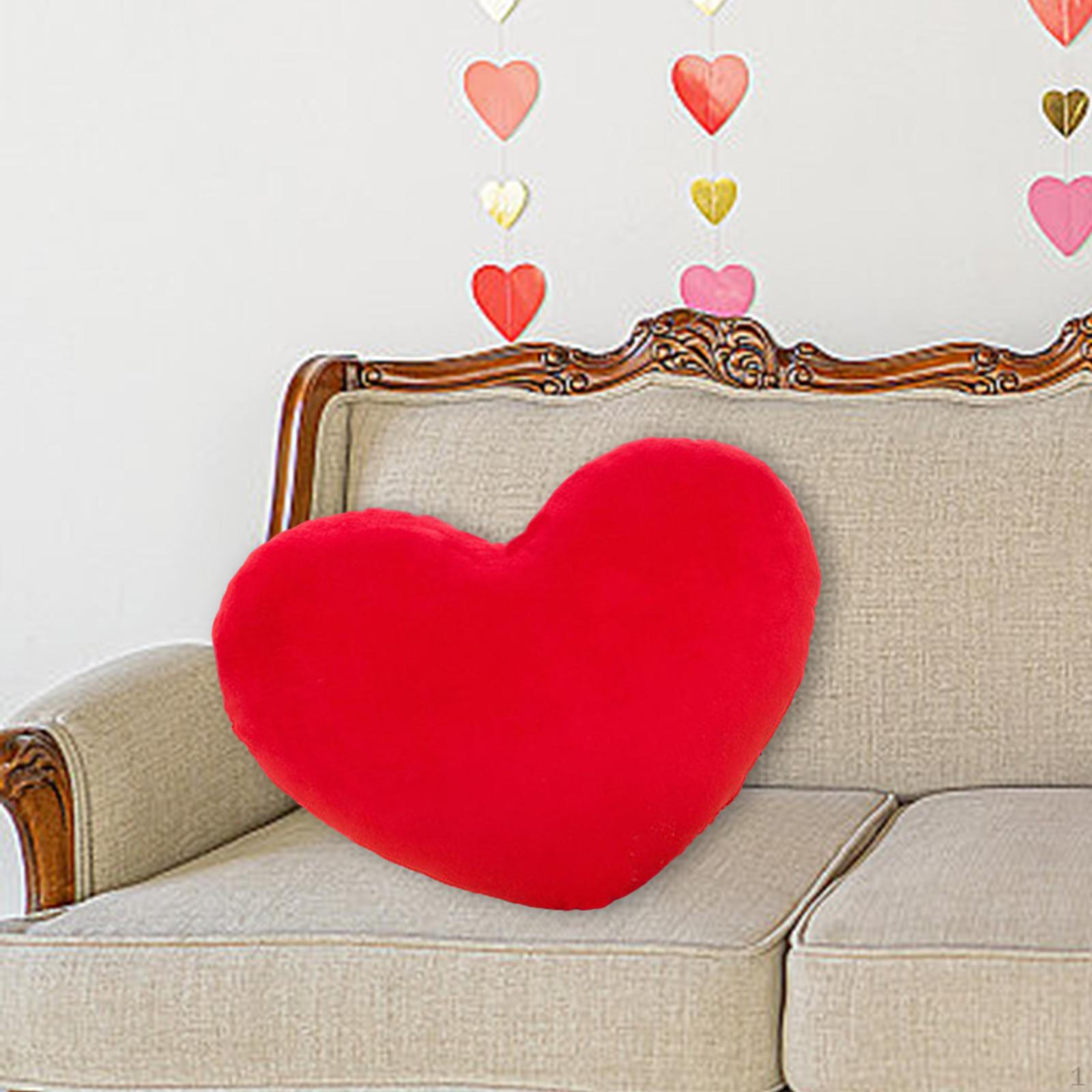 Heart Shaped Pillow Decorative Throw Romantic Red Cushion Valentine Pillows for Garden 40cm