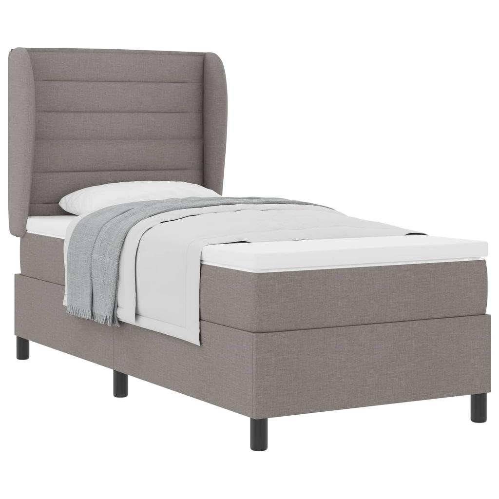 Box Spring Bed with Headboard Taupe 80 x 200 cm Fabric