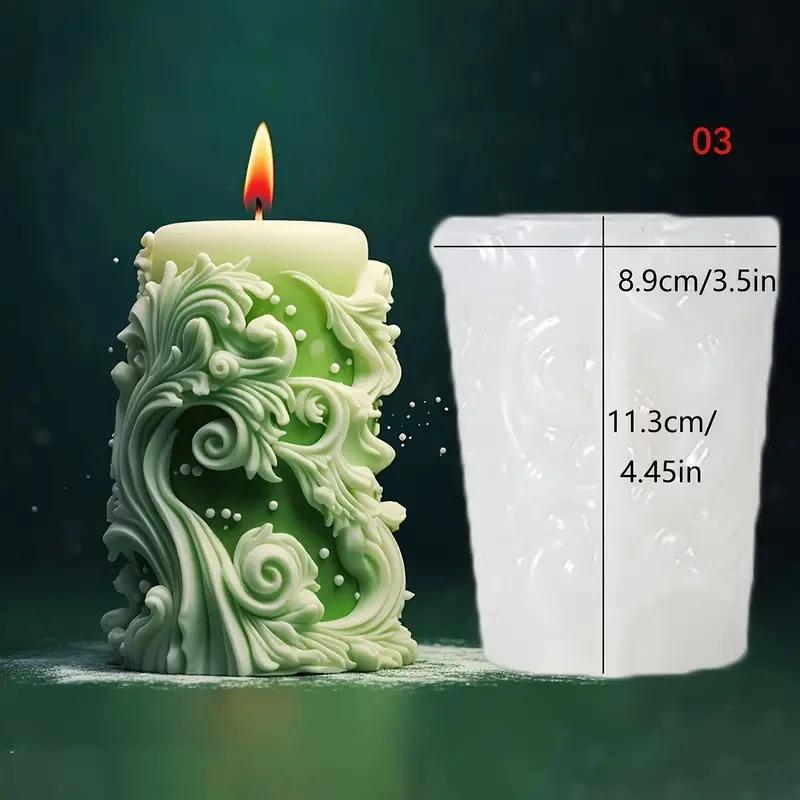 

1 шт. Силиконовые формы для изготовления свечей с резным цилиндрическим узором в виде спирали, волнистые, диффузоры и ароматерапия, сделай сам, для украшения дома