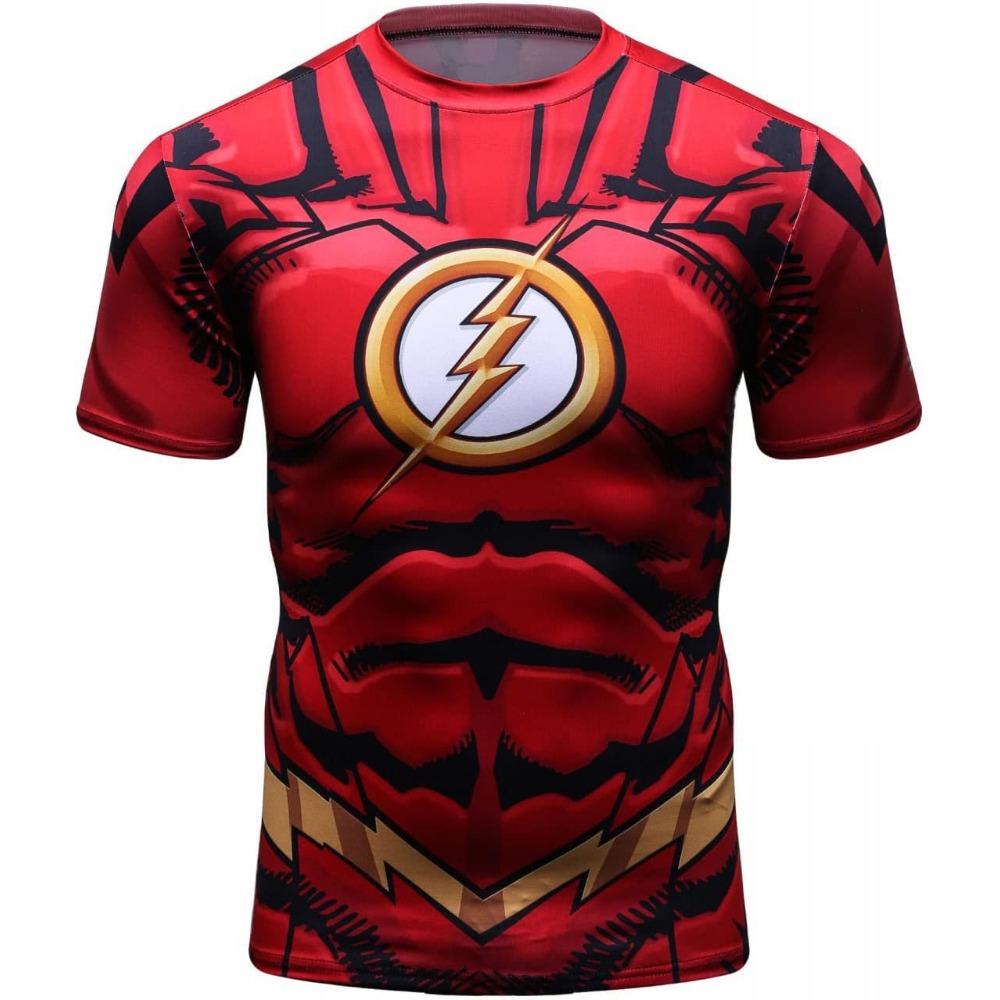 Red Plume Mens 3D Digital Printing Short Sleeve T-Shirt Outdoor Running Yoga Fitness Tight Shirt for Men