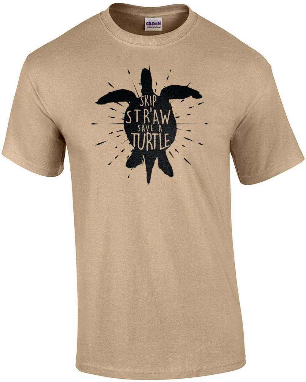 Skip a straw - Save a turtle - t-shirt 3XL