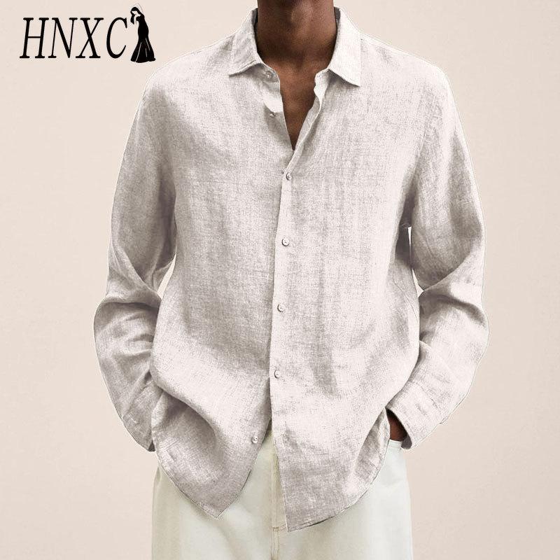 HNXC Baumwolle Langarm T-Shirt Herrenmode Lockeres Shirt Bedrucktes Mitfühlendes Shirt