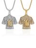 World Cup No. 7 Gold-Plated Jersey Pendant Necklace - European & American Style, Fashionable & Unique Design.