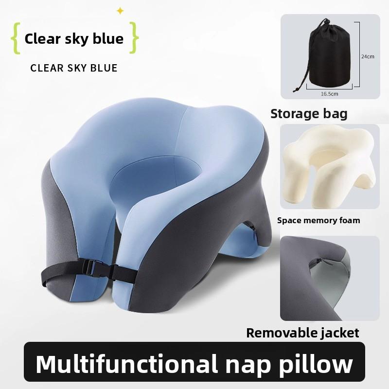 Portable Foldable Nap Pillow Office Desk Student Sleeping Pillow Multifunctional Napping Cushion Soft Plush Travel Support