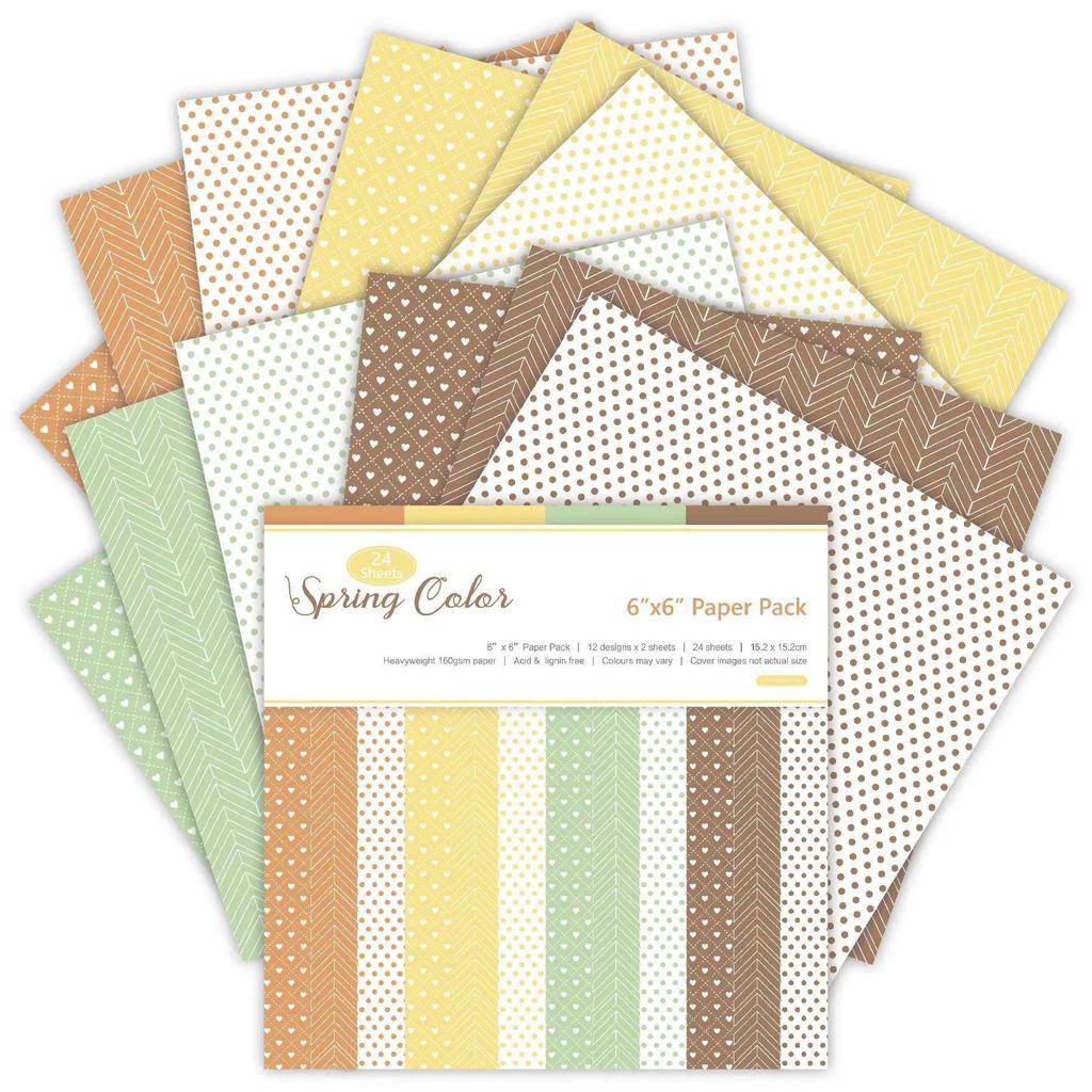 6-inch DIY Photo Album Background Paper - Single-sided, 12 Unique Designs (1 Sheet/Set)