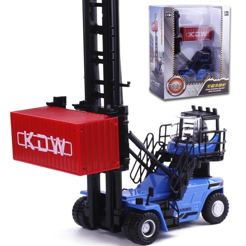 Die-cast Forklift Engineering Truck Container Stacker Model Exquisite Toys