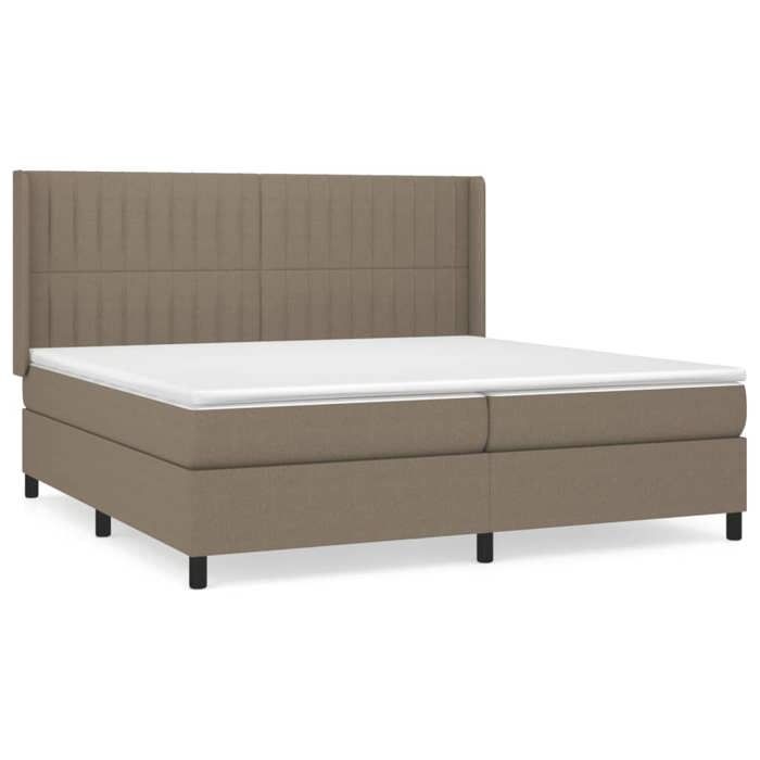 3131621 vidaXL Divan Bed with Mattress Taupe 200x200 Cm Fabric