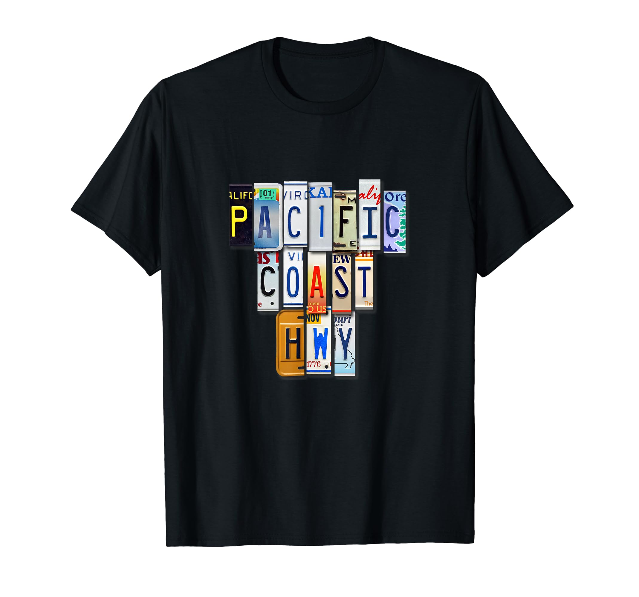 Pacific Coast Highway License Plate Sign Spelling PCH HWY T-Shirt чёрный