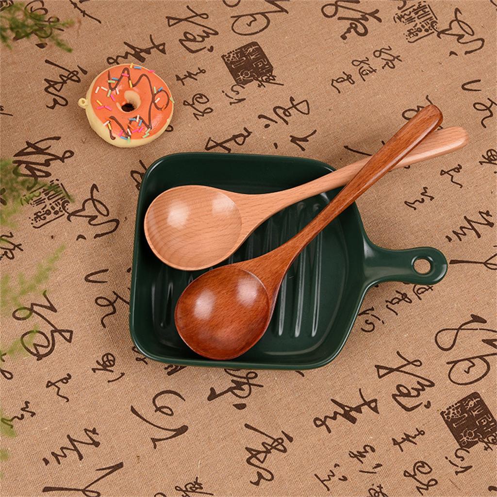 Dřevěná polévková lžíce v japonském stylu s dlouhou rukojetí Kuchyňské náčiní Praktické nádobí pro domácí stolování Venkovní použití
