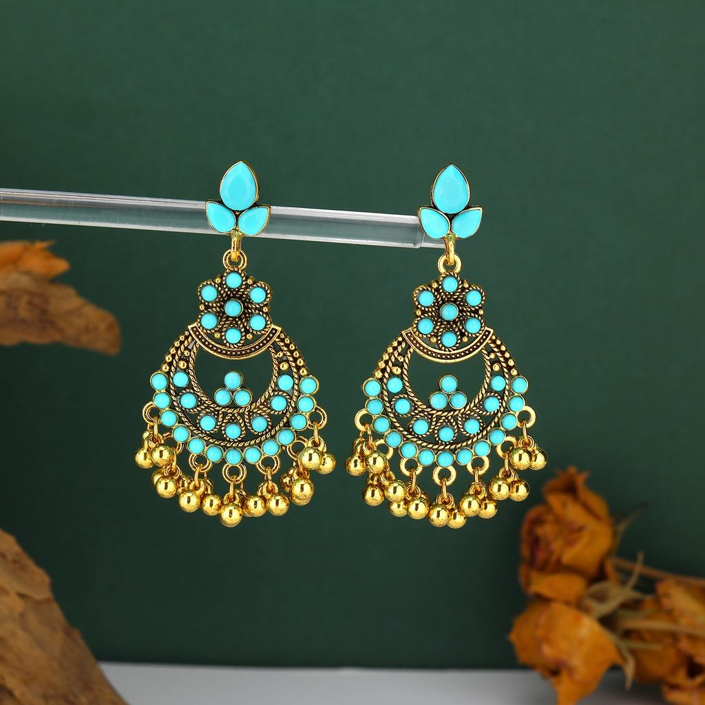 Vintage Drop Earrings Antique Floral Tassel Earrings Bohemian Dangle Earrings Ethnic For Vacations Ethnic Parties Casual Wear