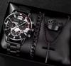 Quartz Watch Steel Belt Large Dial Fashion Watch Men'S High Sense Fake Three-Eye Men'S Watch