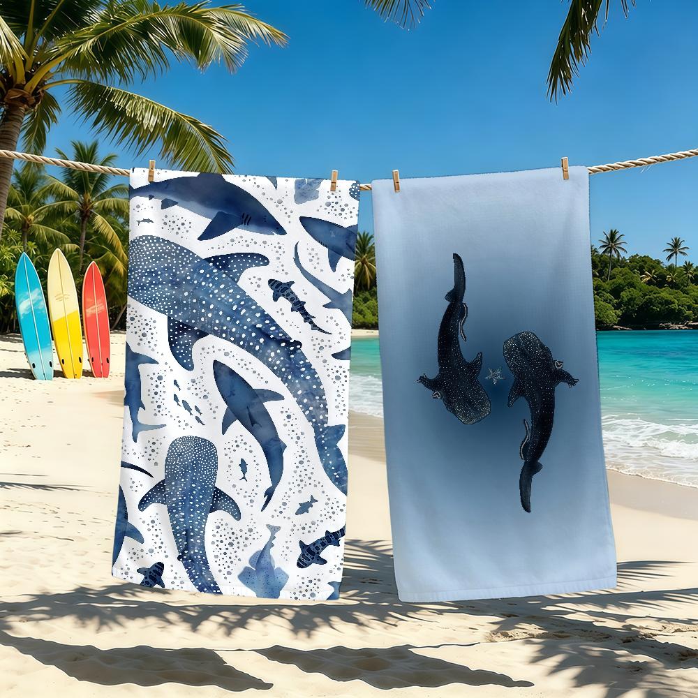 Towel For Outdoor Camping Beach Towel Shark Super Absorbent Whale Quick-Drying Anime Summer Cartoon Towel