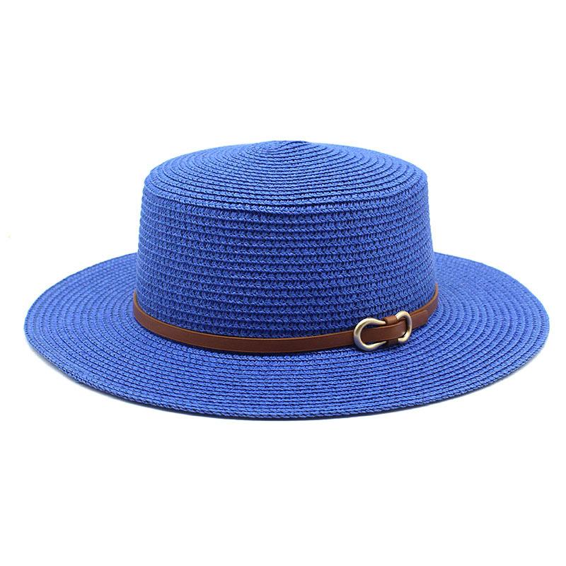 Spring And Summer Straw Hat Women'S Summer Flat Top Top Top Hat Seaside Vacation Beach Hat Internet Celebrity Straw Hat Sun Hat