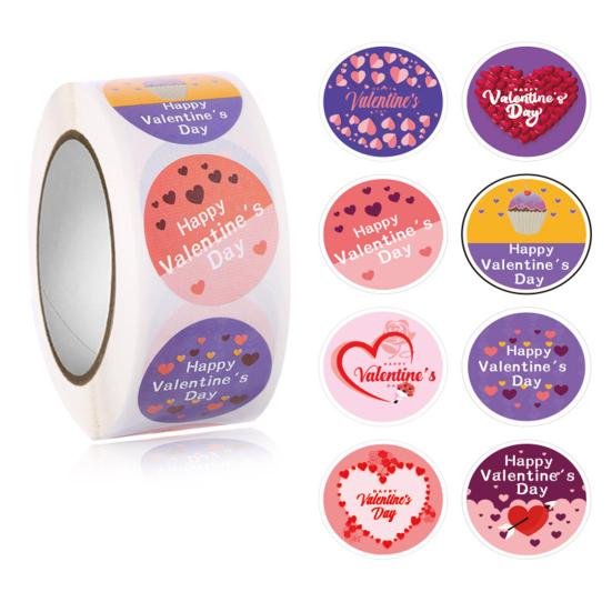 1 Roll Practical Label Charming Heart Tag Bright Color Shape Gift Packaging Label Tag