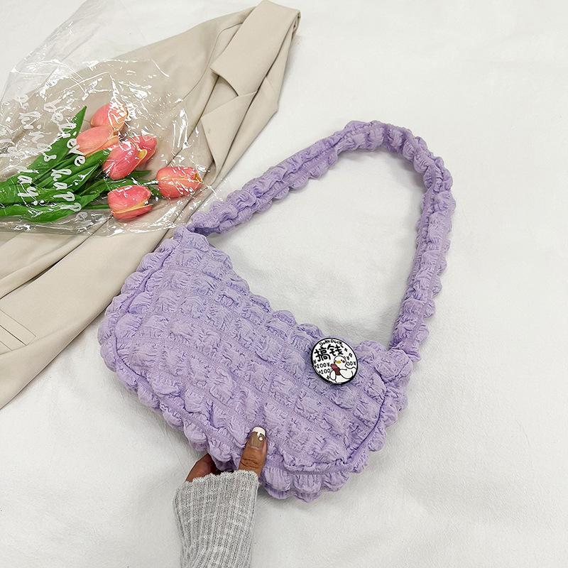 Soft Cloud Bubbles Handbags For Woman Girls Pleated Cloud Underarm Bag Pouch Bag Casual Shoulder Bag Women Cute Purse