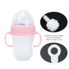 Baby Feeding Bottle Soft Silicone Pacifier Straw Handles Leakproof Infant Milk Water Bottle 240ml
