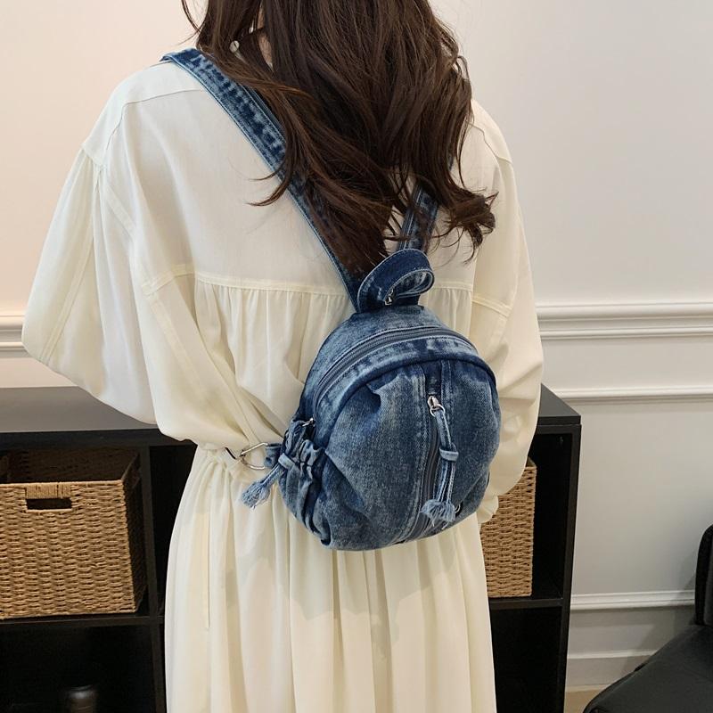 Denim Backpack Lightweight Casual Women Outdoor Sports Mini Backpack