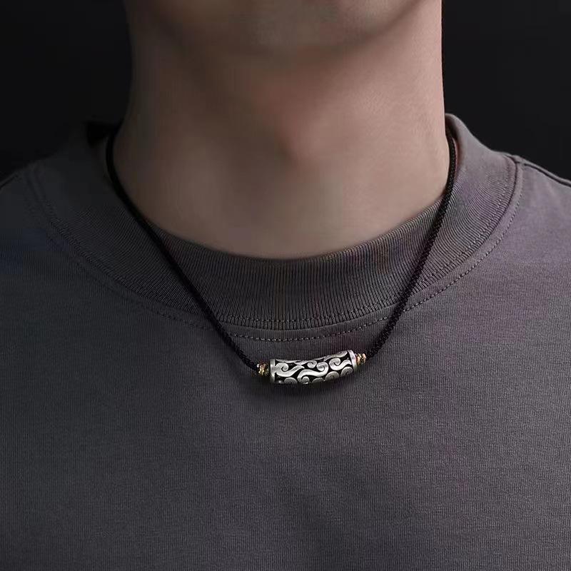 JMXD-Fashion Versatile Auspicious Cloud Passepartout Pendant, Retro Ethnic Style Collarbone Chain