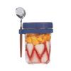 Stable Glass Cups with Lid and Spoon Functional Glass Oats Container With Lid And Spoons Perfect For Portable Meals