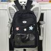 Korean version ins bar pain bag contrasting color schoolbag middle school student backpack large capacity college style transparent schoolbag