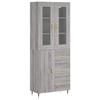VidaXL Buffet haut Sonoma gris 69,5x34x180 cm Bois d'ingénierie 3198455