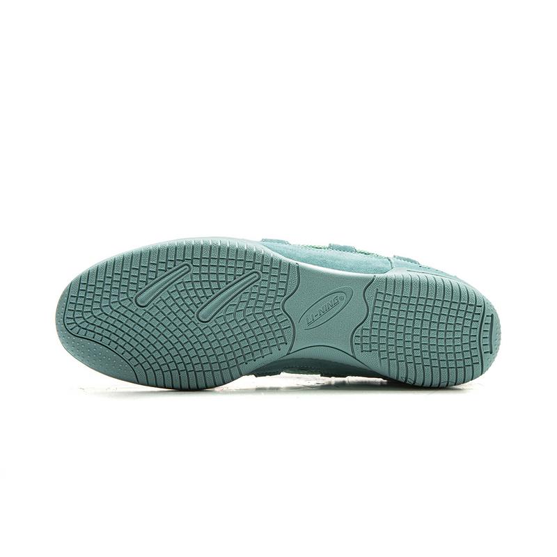 Li Ning Abrasion Resistant Breathable Low Top Table Tennis Shoes Unisex French Emerald Green AZGV209-2