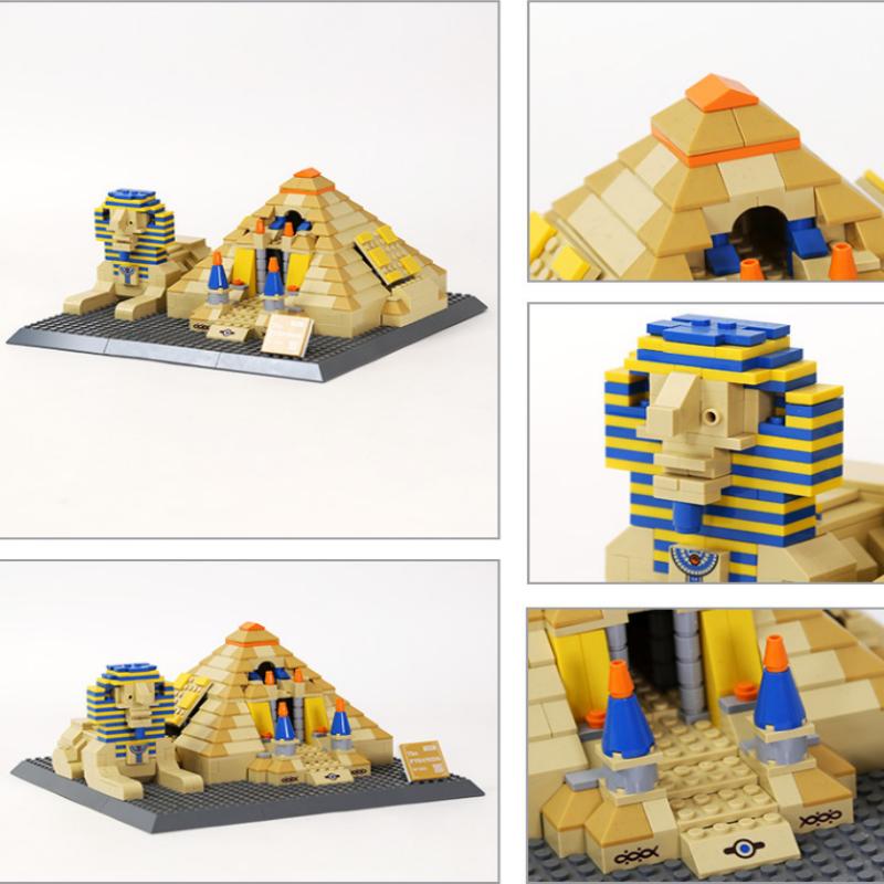 OUZEY Ancient Egyptian Pyramid, Micro Blocks Building Kit, Desert Monument Model for Teens