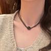 Tiger's Eye Stone Necklace for Women, Vintage Temperament Sweater Chain, Light Luxury Niche Layering Chinese Style Collarbone Chain
