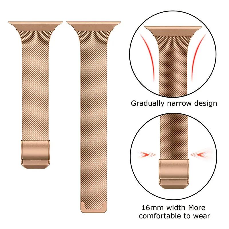 Silm Milanese Strap For Apple Watch Band 11 10 9 8 7 46mm 42mm 45mm 41mm Ultra 3/2 49mm Metal Bracelet iWatch 6 5 4 SE 44mm 40mm