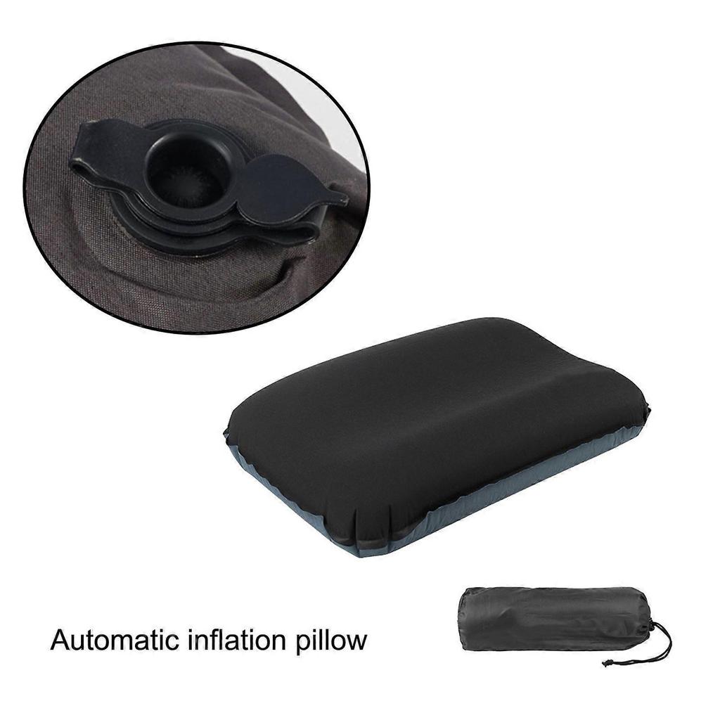 Quick Inflate Camp Pillows Waterproofed Nylons Cover Light weight Compressible For Travel Outdoor Car Offices Use Navy Blue