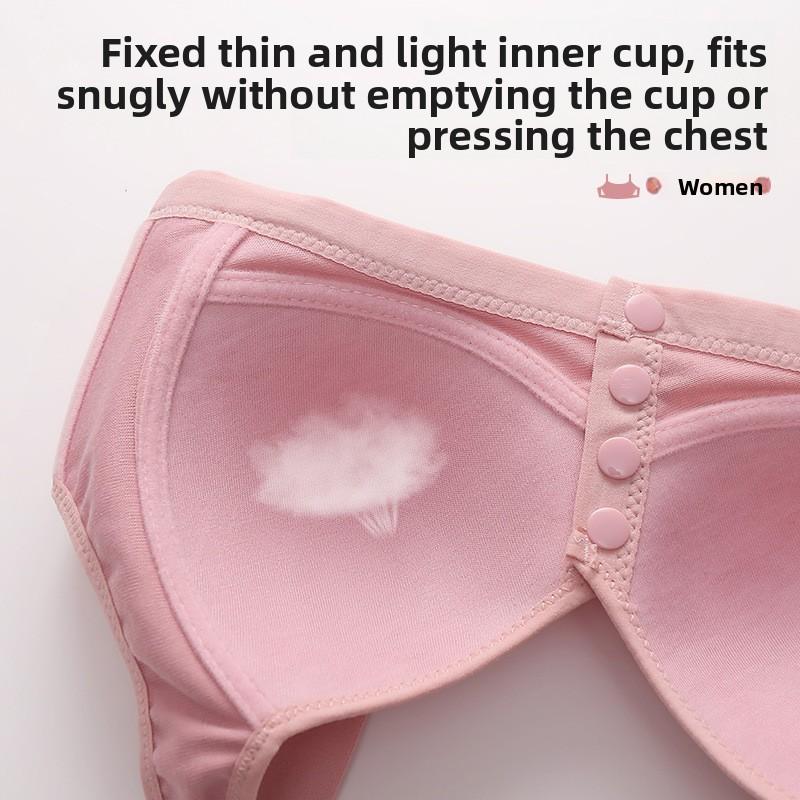 Mature Women Bra Front Closure Fixed Cup Wireless Push Up Beautiful Back Mom Bra Comfortable Supportive Full Coverage Anti Sagging Underwear