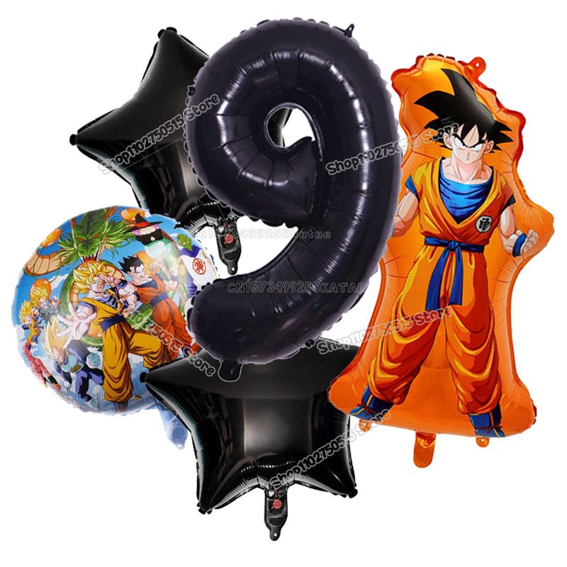 Anime Son Goku Kinderverjaardag Decoratie Dragon Ball Nummer Ballonnen Set Jongen Meisje Feestartikel Cartoon Babyborrel Verjaardagsdecor