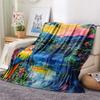 Rainforest Print Flannel Blanket, High Quality Comfortable for All Seasons, Home Decor, Warmth and Comfort, Perfect for Christmas Gifts